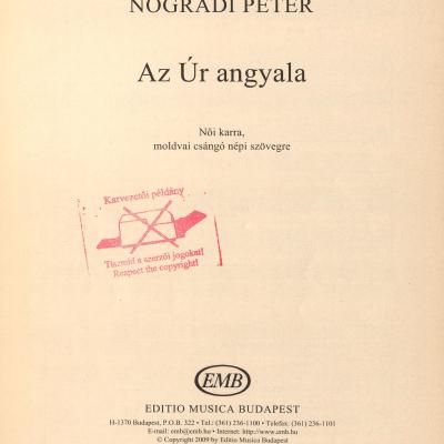 Az Úr angyala - nőikarra, moldvai csángó népi szövegre