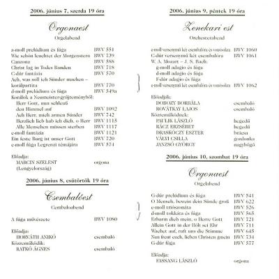 Zenekari est a 17. Budapesti Bach-héten