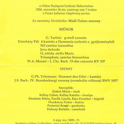 Jótékonysági Hangverseny - In memoriam dr Atzél Endre